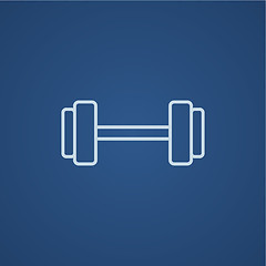 Image showing Dumbbell line icon.