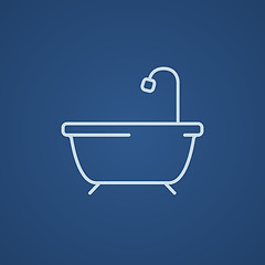 Image showing Bathtub with shower line icon.