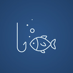 Image showing Fish with hook line icon.