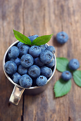 Image showing Blueberries  in a cup 