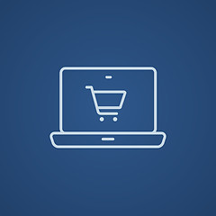 Image showing Online shopping line icon.