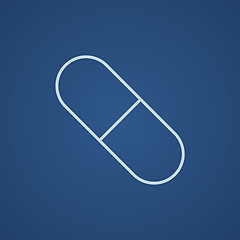 Image showing Capsule pill line icon.