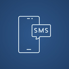 Image showing Smartphone with message line icon.