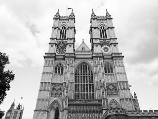 Image showing Black and white Westminster Abbey in London