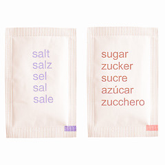 Image showing Retro looking Salt and sugar