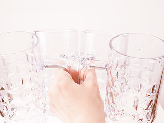 Image showing  Empty beer glass vintage