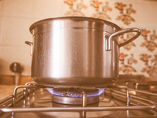 Image showing  Saucepot on cooker vintage