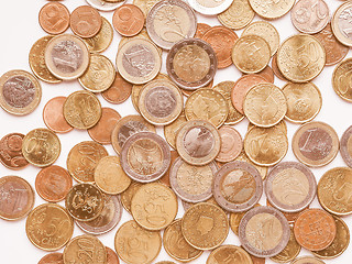 Image showing  Euro coins vintage