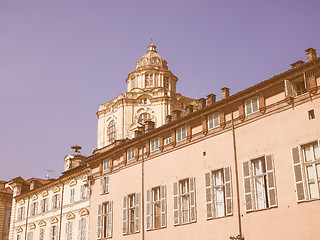 Image showing Retro looking San Lorenzo church in Turin