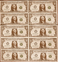 Image showing  Dollar notes 1 Dollar vintage