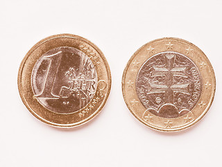 Image showing  Slovak 1 Euro coin vintage