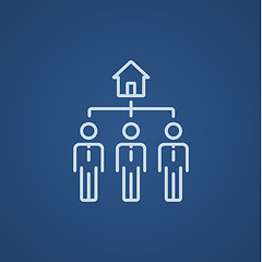 Image showing Three real estate agents line icon.