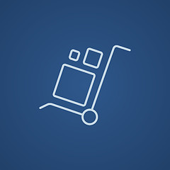 Image showing Shopping handling trolley line icon.