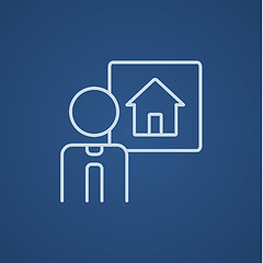 Image showing Real estate agent line icon.