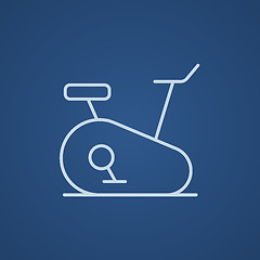 Image showing Exercise bike line icon.