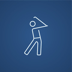 Image showing Golfer line icon.