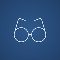 Image showing Eyeglasses line icon.