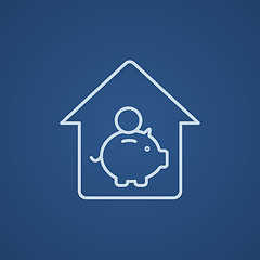 Image showing House savings line icon.