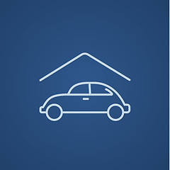 Image showing Car garage line icon.