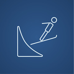 Image showing Ski jumping line icon.