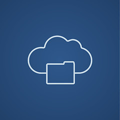 Image showing Cloud computing line icon.