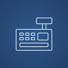 Image showing Cash register machine line icon.