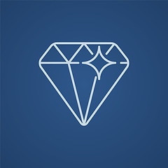 Image showing Diamond line icon.