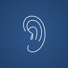 Image showing Human ear line icon.