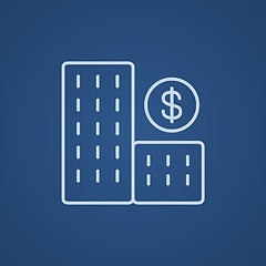 Image showing Condominium with dollar symbol line icon.