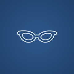 Image showing Eyeglasses line icon.