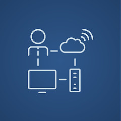 Image showing Cloud computing line icon.