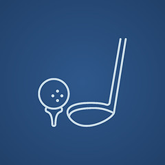 Image showing Golf ball and putter line icon.