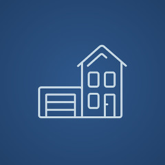 Image showing House with garage line icon.