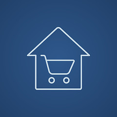 Image showing House shopping line icon.