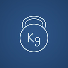 Image showing Kettlebell line icon.