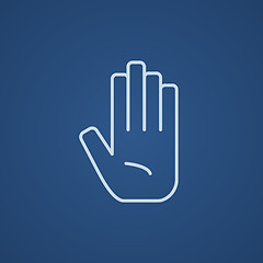 Image showing Medical glove line icon.