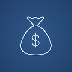 Image showing Money bag line icon.