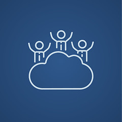 Image showing Cloud computing line icon.