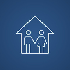 Image showing Family house line icon.