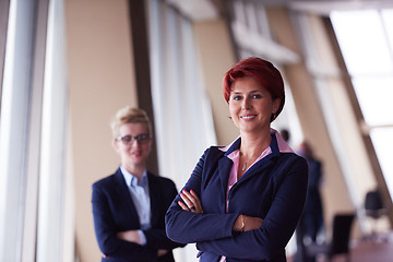 Image showing business woman goup at modern bright office