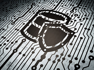 Image showing Software concept: circuit board with Database With Shield