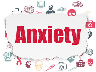 Image showing Medicine concept: Anxiety on Torn Paper background