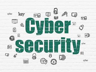 Image showing Protection concept: Cyber Security on wall background