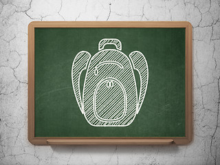 Image showing Education concept: Backpack on chalkboard background