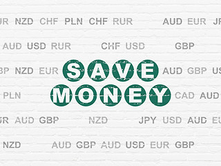 Image showing Currency concept: Save Money on wall background