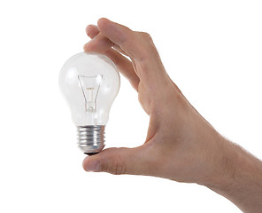 Image showing Hand holding an light bulb 