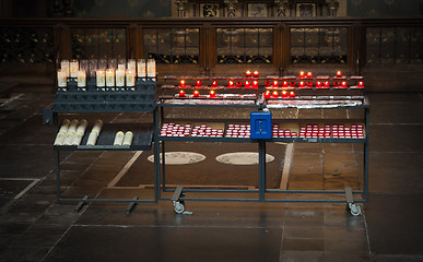 Image showing Candle burning in church