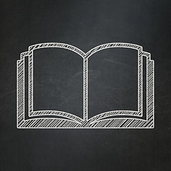 Image showing Learning concept: Book on chalkboard background