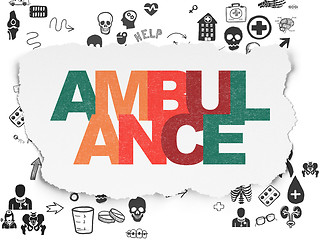 Image showing Health concept: Ambulance on Torn Paper background