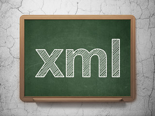 Image showing Programming concept: Xml on chalkboard background